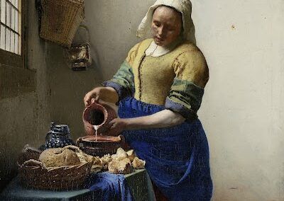 Afbeelding schilderij van Johannes Vermeer het melkmeisje