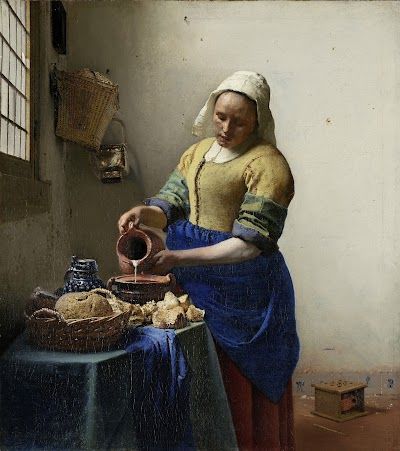 Afbeelding schilderij van Johannes Vermeer het melkmeisje